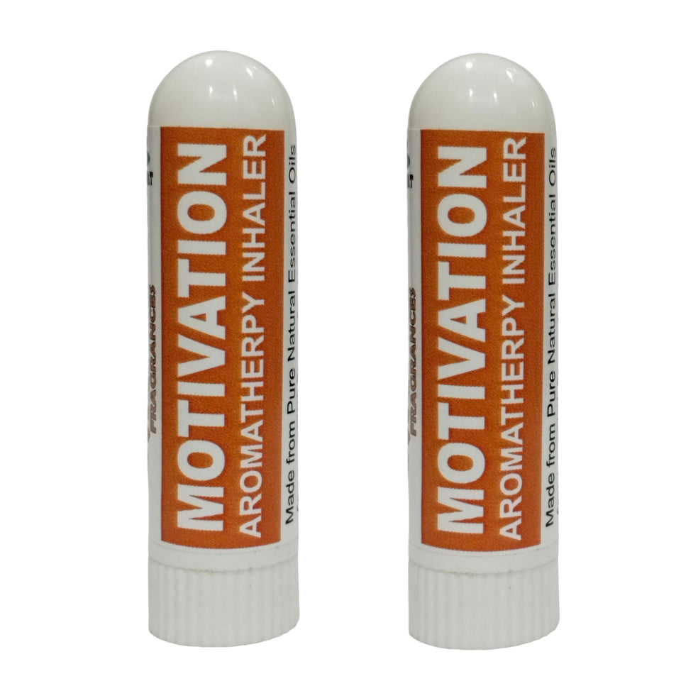 Pujahaat Natural Essential oil based Aromatherapy Nasal Inhaler Stick MOTIVATION, Made with 100% natural, therapeutic grade essential oils - Set of 2