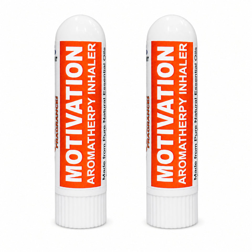 Pujahaat Natural Essential oil based Aromatherapy Nasal Inhaler Stick MOTIVATION, Made with 100% natural, therapeutic grade essential oils - Set of 2