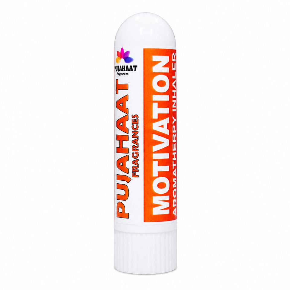 Pujahaat Natural Essential oil based Aromatherapy Nasal Inhaler Stick MOTIVATION, Made with 100% natural, therapeutic grade essential oils - Set of 2