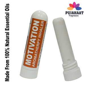 Pujahaat Natural Essential oil based Aromatherapy Nasal Inhaler Stick MOTIVATION, Made with 100% natural, therapeutic grade essential oils - Set of 2