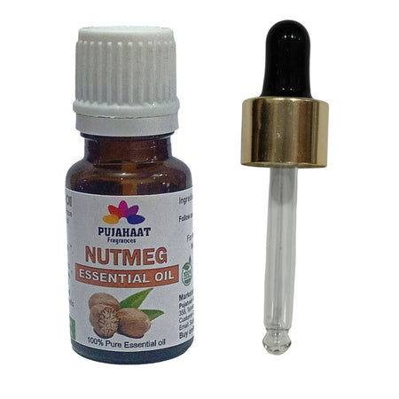 Pujahaat Nutmeg Essential Oil – Pure and Natural - Nutmeg Oil Ideal for Aromatherapy, Massage, Relaxation, Skincare, and Wellness - Vegan & Cruelty free - 15 ml