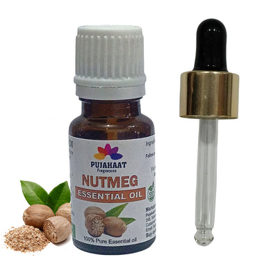 Pujahaat Nutmeg Essential Oil – Pure and Natural - Nutmeg Oil Ideal for Aromatherapy, Massage, Relaxation, Skincare, and Wellness - Vegan & Cruelty free - 15 ml