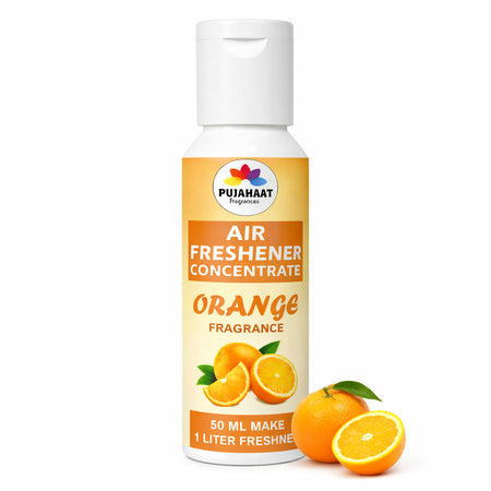 Orange Air Freshener Concentrate Set of 3 (50ml Each) Makes 1 Liter Each | Long Lasting Room Freshener Liquid | Fragrance Combo for Home, Office, Car | Alcohol-Free Premium Fragrance by Pujahaat
