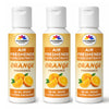 Three bottles of Pujaaat Orange Fragrance air freshener concentrate on a white background