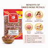 Kunjika Jadibooti Sun Dried Rose Petals - Dry Rosa Gallica - 100% Edible for Food - Dried Rose Petals - 100 Gm