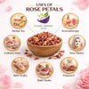 Kunjika Jadibooti Sun Dried Rose Petals - Dry Rosa Gallica - 100% Edible for Food - Dried Rose Petals - 100 Gm