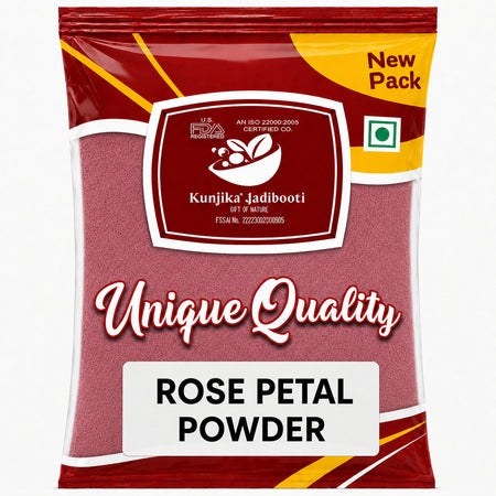 Kunjika Jadibooti Sun Dried Rose Petals Powder - Dry Rosa Gallica - 100% Edible for Food - Dried Rose Powder - 100 Gm