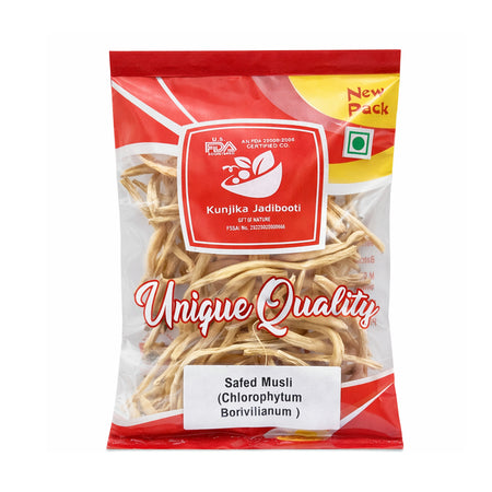 Kunjika Jadibooti Safed Musli Roots | Natural White Musli | Swet Musli | Chlorophytum Borivilianum (100 g)