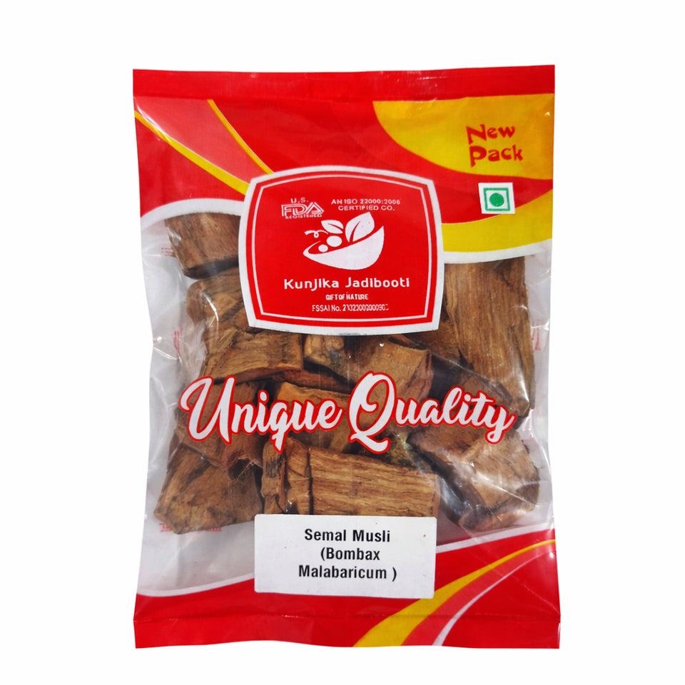 Kunjika Jadibooti  Semal Musli - Simbal Musli - Musli Lal - Bombax Malabaricum - Silk Cotton Root (100 g)