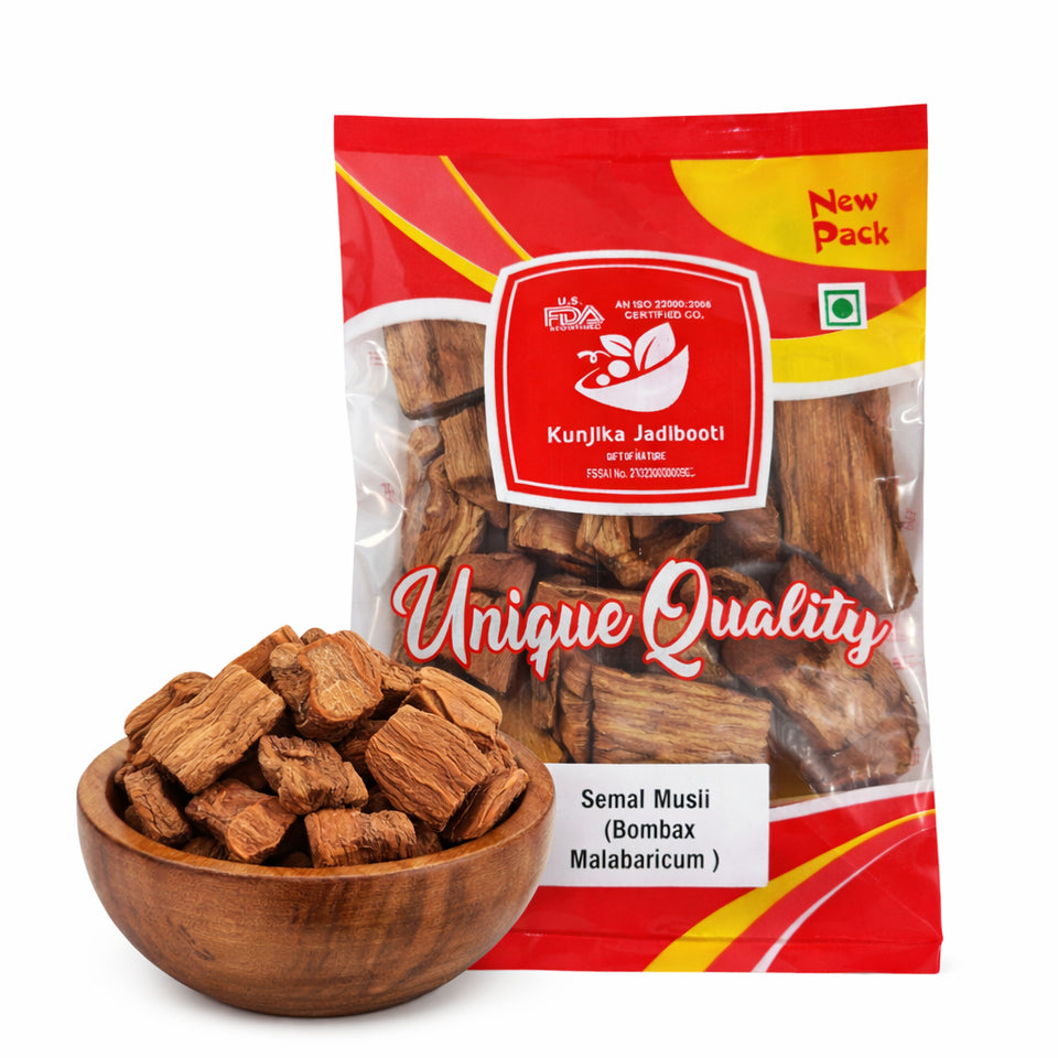 Kunjika Jadibooti  Semal Musli - Simbal Musli - Musli Lal - Bombax Malabaricum - Silk Cotton Root (100 g)