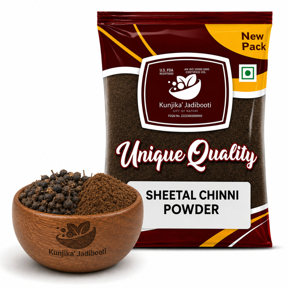 Kunjika Jadibooti Shital Chini Powder - Kabab Chini - Piper Cubeba Linn - Cubeb Berries - Cubeb pepper Powder (50 g)