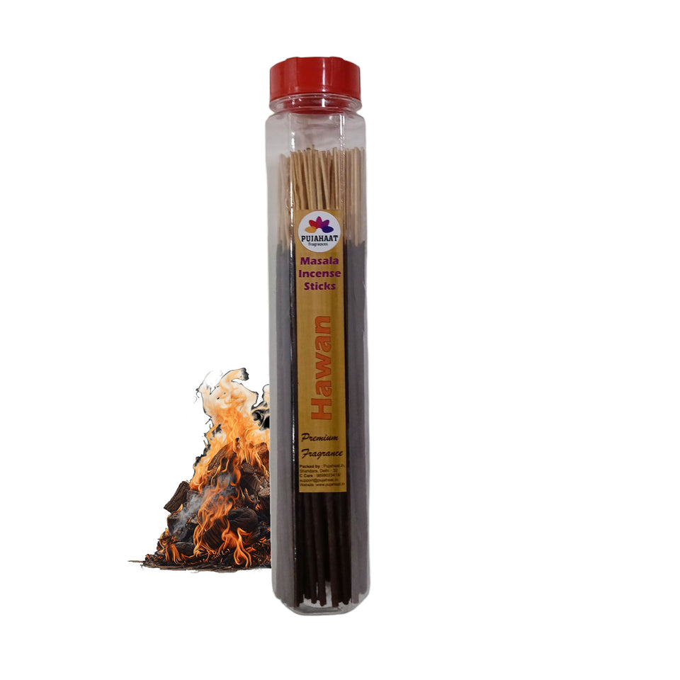 Pujahaat Premium Scented Incense Stick Masala Agarbatti | No Charcoal Incense Sticks, 100% Herbal Fragrance Agarbatti, 0% Sulphates - Hawan Samagri Fragrance