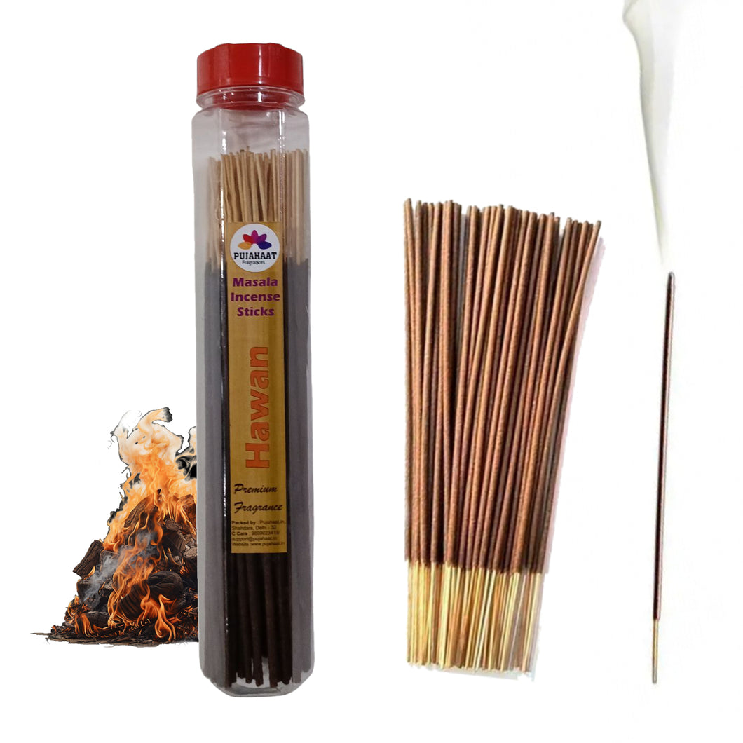Pujahaat Premium Scented Incense Stick Masala Agarbatti | No Charcoal Incense Sticks, 100% Herbal Fragrance Agarbatti, 0% Sulphates - Hawan Samagri Fragrance