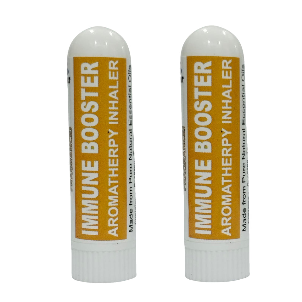 Pujahaat Natural Essential oil based Aromatherapy Nasal Inhaler Stick IMMUNE BOOSTER, Made with 100% natural, therapeutic grade essential oils - Set of 2