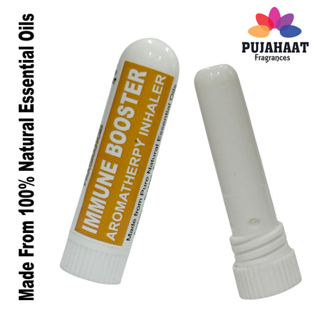 Pujahaat Natural Essential oil based Aromatherapy Nasal Inhaler Stick IMMUNE BOOSTER, Made with 100% natural, therapeutic grade essential oils - Set of 2