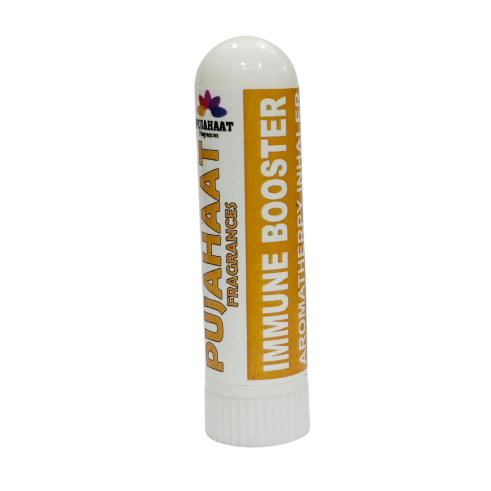 Pujahaat Natural Essential oil based Aromatherapy Nasal Inhaler Stick IMMUNE BOOSTER, Made with 100% natural, therapeutic grade essential oils - Set of 2