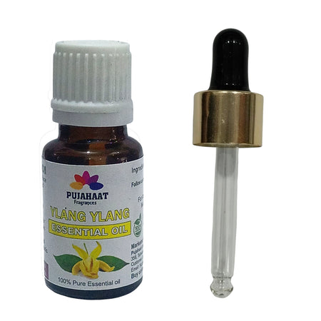 Pujahaat Ylang Ylang Essential Oil - 100% Pure & Natural Therapeutic Grade Oil for Hair Growth, Healthy Skin and Aromatherapy- Vegan & Cruelty free - 15 ml