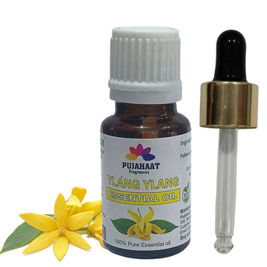 Pujahaat Ylang Ylang Essential Oil - 100% Pure & Natural Therapeutic Grade Oil for Hair Growth, Healthy Skin and Aromatherapy- Vegan & Cruelty free - 15 ml