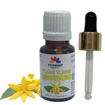 Pujahaat Ylang Ylang Essential Oil - 100% Pure & Natural Therapeutic Grade Oil for Hair Growth, Healthy Skin and Aromatherapy- Vegan & Cruelty free - 15 ml