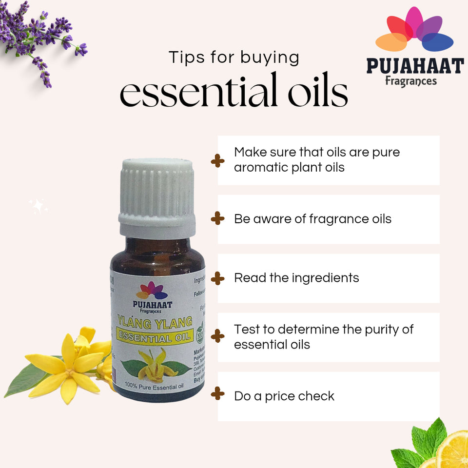 Pujahaat Ylang Ylang Essential Oil - 100% Pure & Natural Therapeutic Grade Oil for Hair Growth, Healthy Skin and Aromatherapy- Vegan & Cruelty free - 15 ml