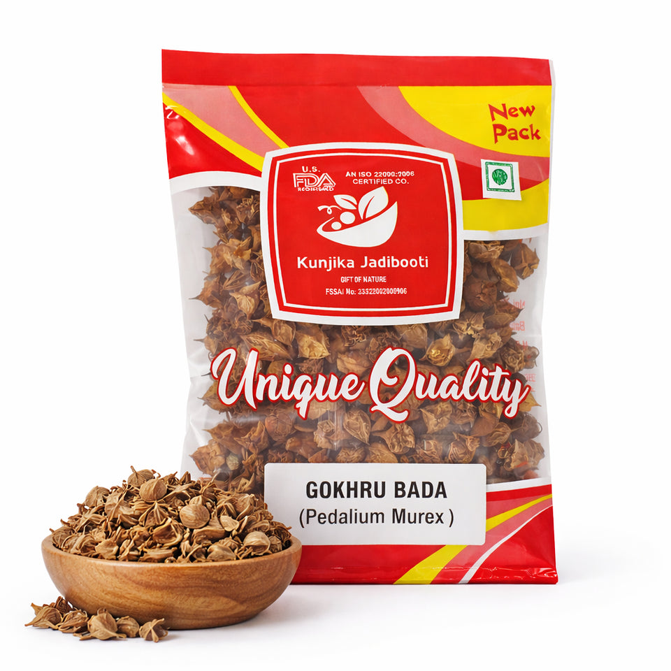 Kunjika Jadibooti Bada Gokhru - Pedalium Murex - Large Caltrops, Natural- 100 gm