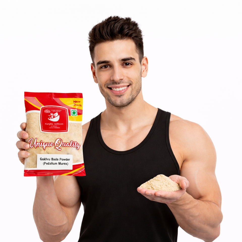 Kunjika Jadibooti Gokhru Bada Powder Churan | Tribulus Terrestris Powder | Gokshru Powder- Large Caltrops- 100 gm