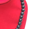 Black Matt Agate Crystal Round Beads Necklace 15 Inches 8mm Beads Semi precious Mala