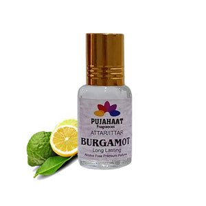 Pujahaat Premium Alcohol-Free Attar | Ittar 6ml, Long-Lasting Travel Size Roll-On, Best Citrus Attar Fragrance Oil - Bergamot