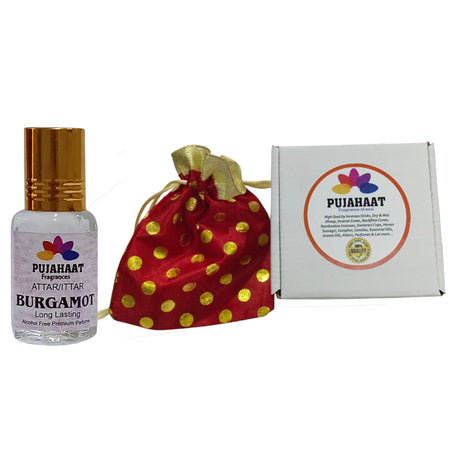 Pujahaat Premium Alcohol-Free Attar | Ittar 6ml, Long-Lasting Travel Size Roll-On, Best Citrus Attar Fragrance Oil - Bergamot