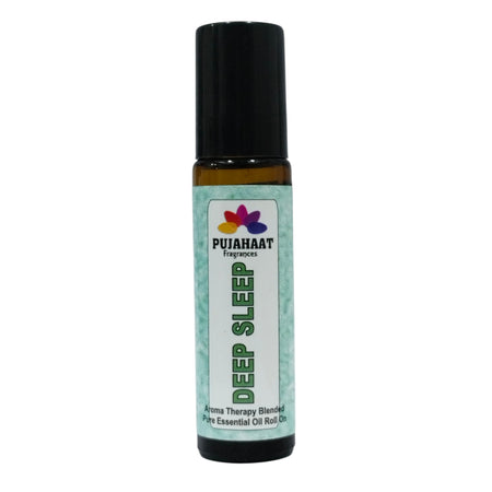 Pujahaat Deep Sleep Aromatherapy Roll-on | Blend of pure & natural Essential Oils | Targeted Sleep Aid for Restful Nights | Reduces Insomnia, Snoring & Restless Sleep | Crafted by Certified Aromatherapists 10ml/0.33 fl oz - Deep Sleep Roll-on