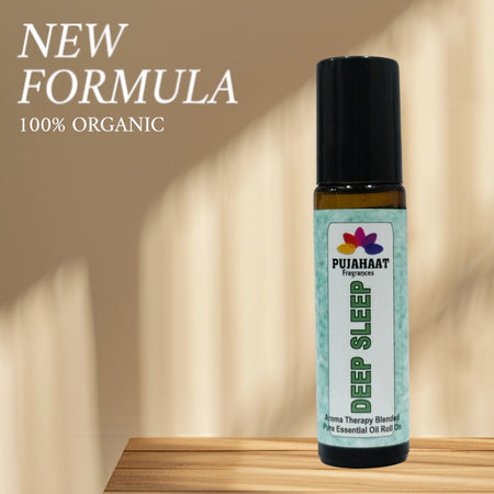 Pujahaat Deep Sleep Aromatherapy Roll-on | Blend of pure & natural Essential Oils | Targeted Sleep Aid for Restful Nights | Reduces Insomnia, Snoring & Restless Sleep | Crafted by Certified Aromatherapists 10ml/0.33 fl oz - Deep Sleep Roll-on