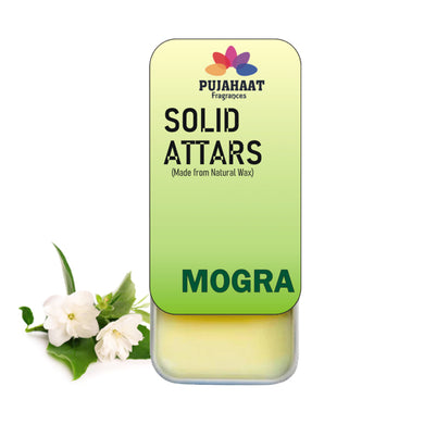 Pujahaat Mogra Premium Fragrance | Solid Attar for Men & Women | Alcohol Free | Strong lasting fragrance - Mogra