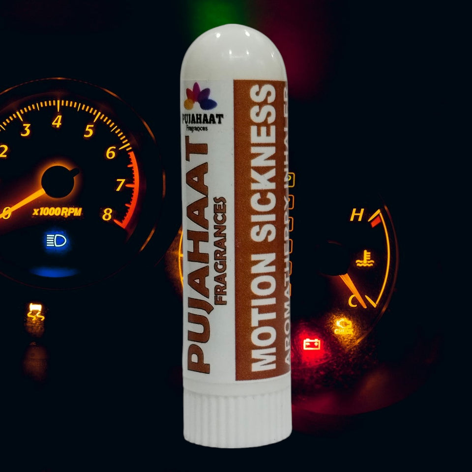 Pujahaat Natural Essential oil based Aromatherapy Nasal Inhaler Stick MOTION SICKNESS, Made with 100% natural, therapeutic grade essential oils - Set of 2