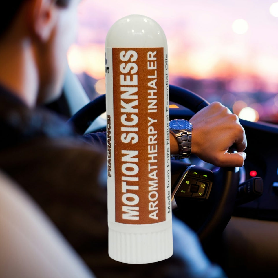 Pujahaat Natural Essential oil based Aromatherapy Nasal Inhaler Stick MOTION SICKNESS, Made with 100% natural, therapeutic grade essential oils - Set of 2