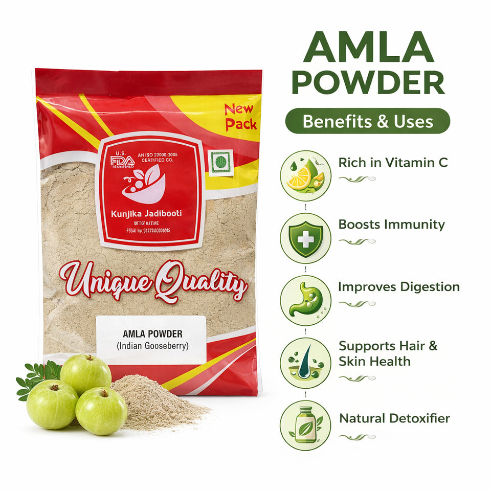 Kunjika Jadibooti Amla Powder | Gooseberry Powder | Amla Churna Powder | Herbal Immunity Booster - 100 gm