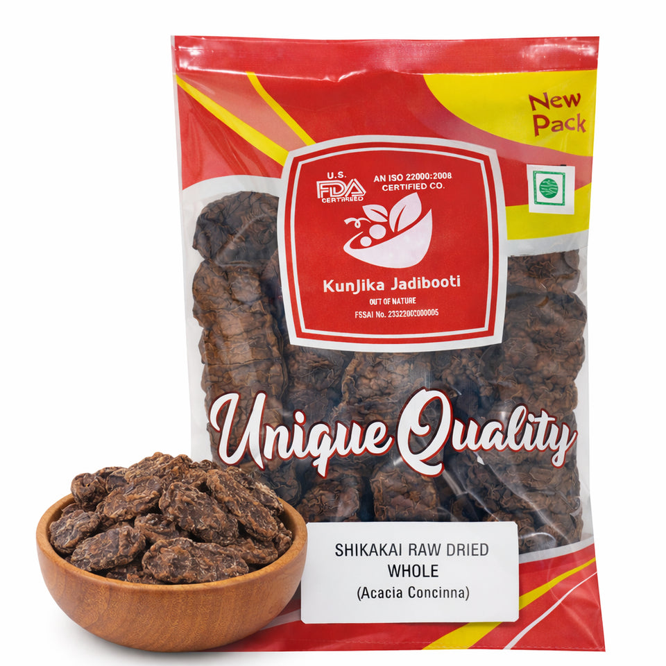 Kunjika Jadibooti Shikakai Raw | Acacia Concinna | Dried Shikakai Raw And Natural | Dry Shikakai Whole - 100 gm