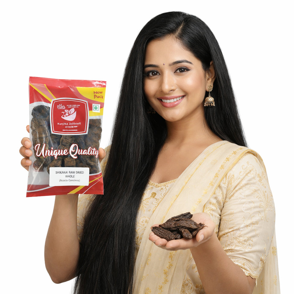Kunjika Jadibooti Shikakai Raw | Acacia Concinna | Dried Shikakai Raw And Natural | Dry Shikakai Whole - 100 gm