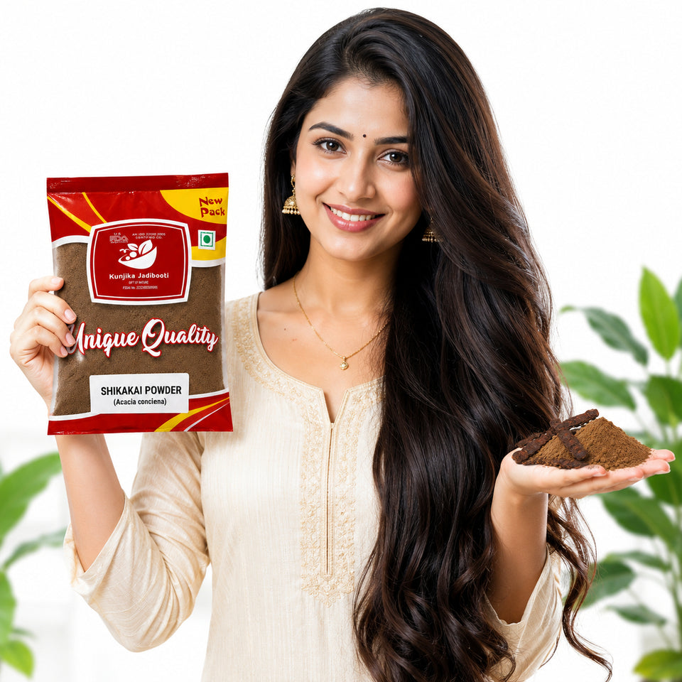 Kunjika Jadibooti Natural Organic Shikakai Powder, Acacia Concinna Excellent Hair Conditioner Powder For Hair - 100 gm