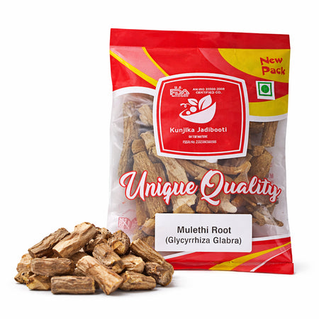 Kunjika Jadibooti Mulethi | Licorice Root Sticks | Yashtimadhu Mulethi Glycyrrhiza Glabra - 100 gm