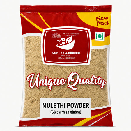 Kunjika Jadibooti Mulethi Powder - Yashtimadhu - Liquorice Powder- Glycyrrhiza Glabra - 100 gm