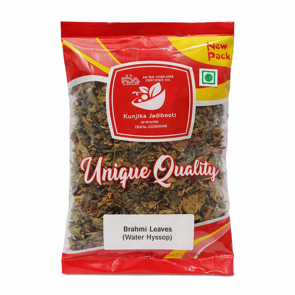 Kunjika Jadibooti Dry Brahmi Leaves, Water Hyssop, Neerbrahmi - 100 gm