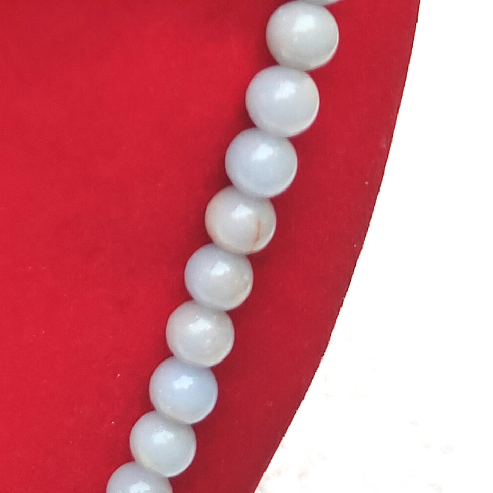 Angelite Crystal Round Beads Necklace 15 Inches 8mm Beads Semi precious Mala