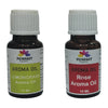 Pujahaat Rose and Lemongrass Aroma Oil for Aromatherapy oils, Oil for diffusers, Humidifier oils, Oil Burners, Spa and Air Purifier 10ml Each - Set of 2 (2 x 10 ml)