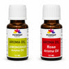 Pujahaat Rose and Lemongrass Aroma Oil for Aromatherapy oils, Oil for diffusers, Humidifier oils, Oil Burners, Spa and Air Purifier 10ml Each - Set of 2 (2 x 10 ml)
