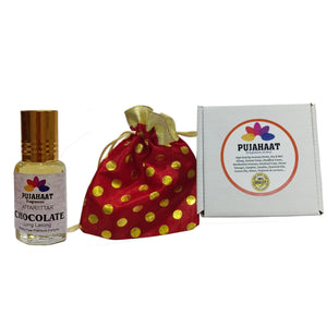 Pujahaat Raksha Bandhan Combo- Chocolate Attar ( Alcohol-Free) 6ml & 7 Chakra Crystal Beads 8mm Rakhi