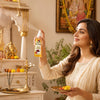Kesar | Saffron Attar Spray by Pujahaat | 100ml Non Alcoholic Spray | Religious Mist | Air Freshener, Room Mist, Fabric & Linen Spray | Perfect for Prayers Rooms, Living Room, sofas, curtains, car