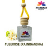 Car Perfume Hanging Pod 10 ml Tuberose (Rajnigandha) Premium Fragrance by Pujahaat | High Diffusion with Premium Fragrance Oils with Wooden Diffuser Lid | Long Lasting | Lasts Up to 45 Days - Tuberose (Rajnigandha)