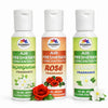 Rose, Rajnigandha, Jasmine Air Freshener Concentrate Set of 3 (50ml Each) Makes 1 Liter Each | Long Lasting Room Freshener Liquid | Fragrance Combo for Home, Office, Car | Alcohol-Free Premium Fragrance by Pujahaat
