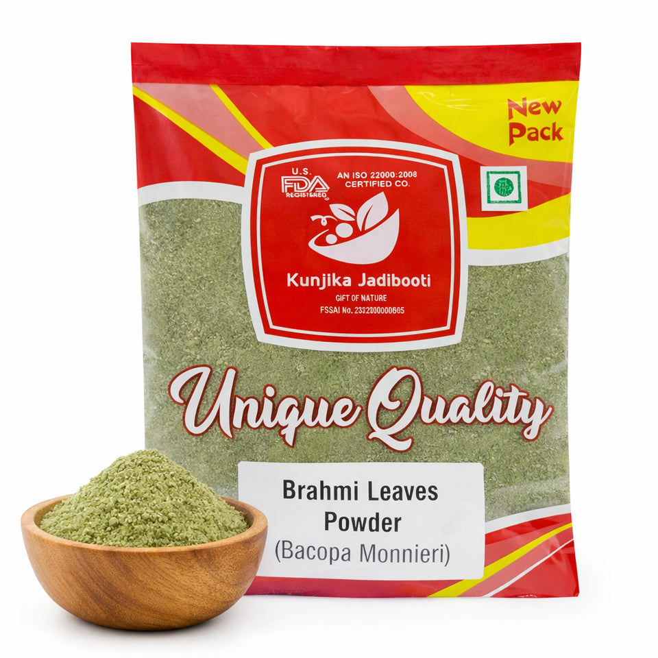 Kunjika Jadibooti Brahmi Powder / Bacopa Monnieri /  Bramini / Brahmi / Bhrami / Bharmi Powder - 100 gm