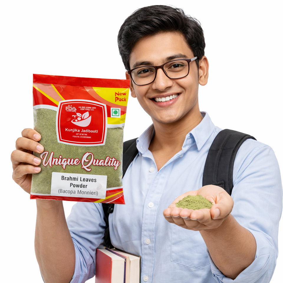 Kunjika Jadibooti Brahmi Powder / Bacopa Monnieri /  Bramini / Brahmi / Bhrami / Bharmi Powder - 100 gm